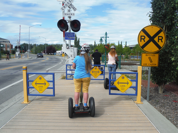 An easy obstacle on the sidewalk.